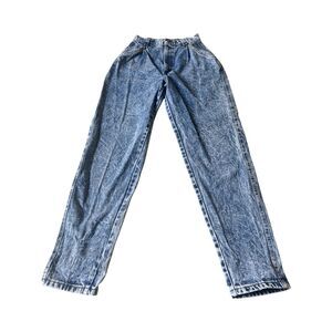 VINTAGE Chic Worlds Best Fit Denim Jeans Womens Size 7 Acid Wash bareback‎